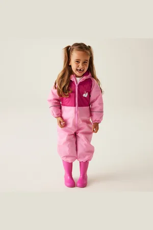 Regatta Mudplay III Atmungsaktiver, Wasserdichter Matschanzug für Kinder Rosa, Größe: 12-18 Months