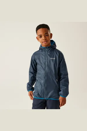 Regatta Lever II Leichte, Wasserdichte Walkingjacke mit Kapuze für Kinder , Größe: 3-4 Jr.