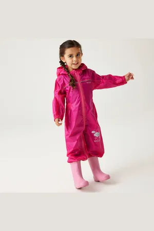 Regatta Puddle IV Atmungsaktiver, Wasserdichter Matschanzug für Kinder Rosa, Größe: 5-6 Jr.