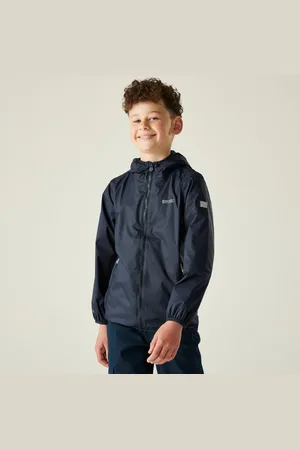 Regatta Lever II Leichte, Wasserdichte Walkingjacke mit Kapuze für Kinder Marineblau, Größe: 13 Jr.
