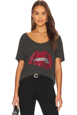 LAUREN MOSHI T-SHIRT MIT MOTIV DELARA CRYSTAL LIP in . Size S, XL, XS.