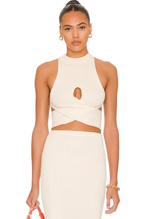 Camila Coelho TOP IN ÜBERKREUZTER FORM MACADAMIA in . Size M, S, XS.