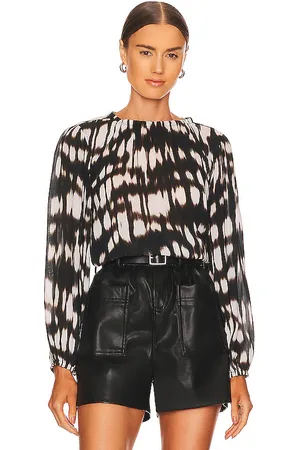 Bella Dahl OBERTEIL ELASTIC SHIRRED in Black,White. Size M, S, XS.