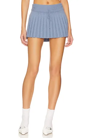 DANIELLE GUIZIO MINIROCK CIELO PLEATED in . Size XL.