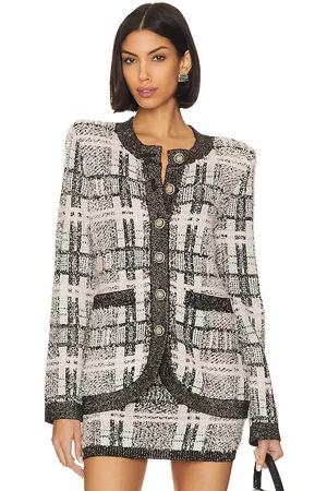 MAJORELLE CARDIGAN LARSA in White,Black. Size XL.
