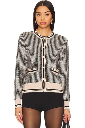 AUTUMN CASHMERE CARDIGAN in Black,Neutral. Size XS.