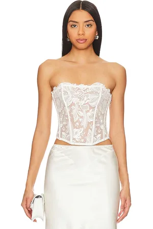 FLEUR DU MAL KORSETT-OBERTEIL MIT STICKEREIEN in . Size M, S, XS.