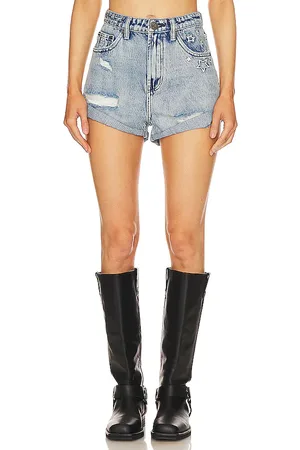 ONE TEASPOON SHORTS AUS DENIM MIT HOHEM BUND ICON BANDITS in . Size 30, 33, 34.