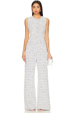 Amanda Uprichard Tori Jumpsuit in Black, White. Size S, XS.