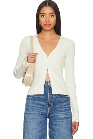 GOOD AMERICAN GERIPPTER CARDIGAN MIT V-AUSSCHNITT in . Size XL.