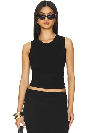 AUTUMN CASHMERE CROPPED-TANKTOP MIT STRUKTURMUSTER in . Size M, XL.