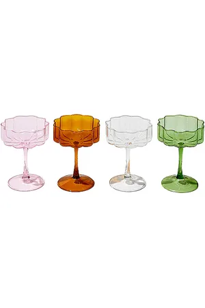 Fazeek GLÄSER-SET WAVE COUPE GLASS SET OF 4 IN MIXED in .