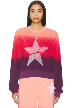 LAUREN MOSHI CROPPED-PULLOVER MIT ÜBERSCHNITTENEN SCHULTERN SPALDING CRACKED STAR in . Size XS.