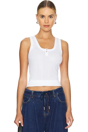 Goldie Estelle HENLEY-TOP COTTON RIB in . Size XL.