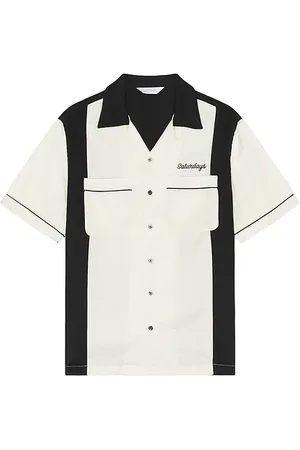Saturdays NYC HEMD CANTY in Cream, Black. Size XL/1X.