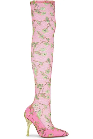 OFF-WHITE CUISSARD BOOT AUS MESH MIT PRINT UND KRISTALLSTEINCHEN in . Size 37.