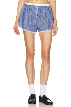Helsa HOUSE SHORTS PINSTRIPE POPLIN in . Size M, S, XL, XS.