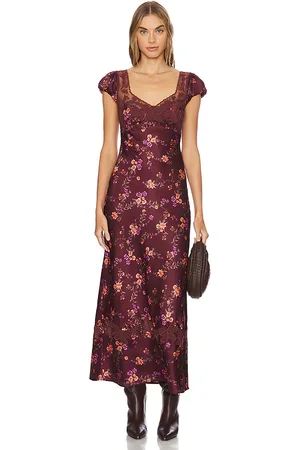 Free People MIDI-KLEID BUTTERFLY BABE in . Size L.