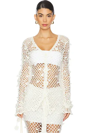 ANDREEVA HÄKEL-CARDIGAN HANDMADE CROCHET SHIRT in . Size S, XS.