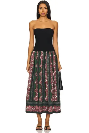 Cara Cara MIDI-KLEID GLASBURY in Black,Dark Green. Size XL.