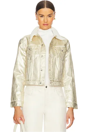 Simkhai JEANSJACKE MIT METALLIC-BESCHICHTUNG COPELAND in . Size M, S, XL, XS.