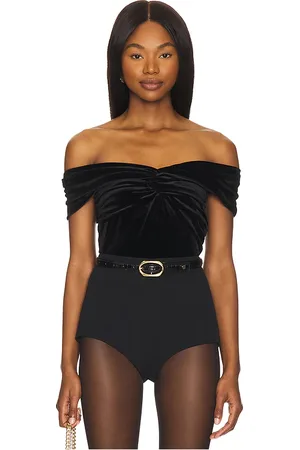 GOOD AMERICAN OBERTEIL VELVET OFF SHOULDER in . Size 3X, 4X, L, M, S, XL, XS.