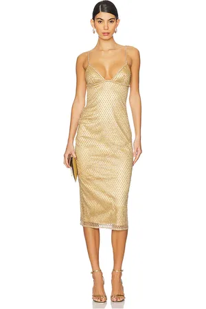 For Love & Lemons MIDI-KLEID GLITTER GRID in . Size M, S, XL.