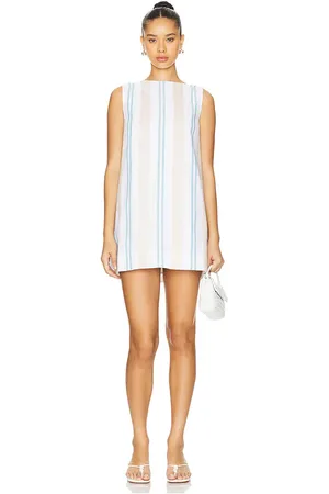 Bondi Born MINIKLEID AREZZO in White,Baby Blue. Size M.