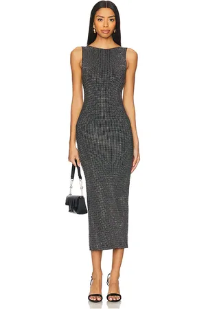 GOOD AMERICAN KLEID CRYSTAL HIGH NECK in . Size 3X, 4X, 5X, XL, XS.