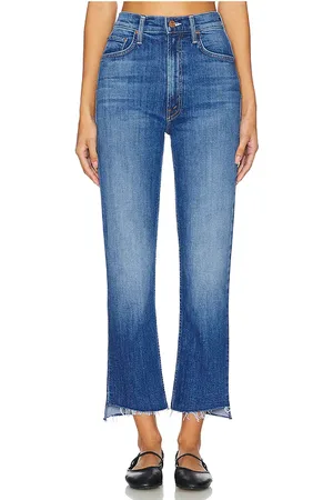 Mother HIGH-WAIST-HOSE, GERADER SCHNITT RIDER ANKLE STEP FRAY in . Size 25, 30.