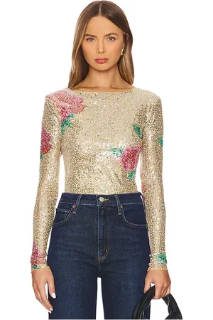 Free People LANGE ÄRMEL PRINTED GOLD RUSH in . Size M, S, XS.