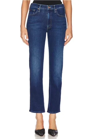 Mother GERADE SLIM-JEANS MIT MITTELHOHEM BUND RIDER FLOOD in . Size 26.