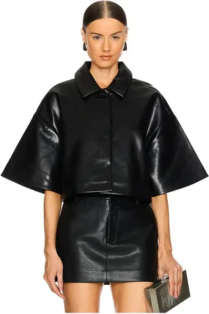 SER.O.YA CROPPED-JACKE AUS LEDERIMITAT ADI in . Size M, S.