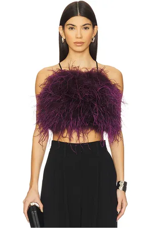 Adrienne Landau OBERTEIL BRIAR OSTRICH FEATHER HALTER in . Size M, S.