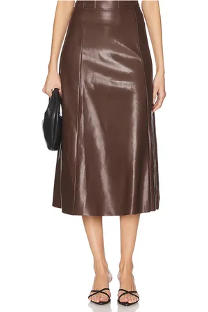 WeWoreWhat ROCK FAUX LEATHER FLARE MIDI in . Size 10, 12, 2, 4, 6, 8.