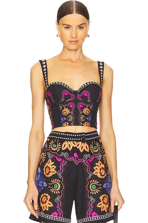 Agua Bendita CROP-TOP LUPE in Orange,Purple. Size M, S.