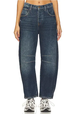Free People MID-RISE-JEANS MIT BARREL-BEIN GOOD LUCK in . Size 25, 26, 27, 30.