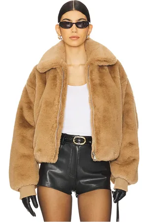 GOOD AMERICAN MANTEL FAUX FUR COLLARED in . Size 3X, 4X, 5X, L, M, S, XS.