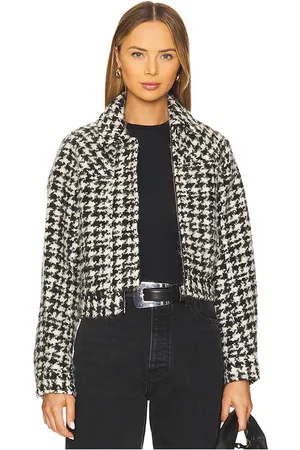 IRO JACKE MIT KRAGEN in Black, White. Size 36/4, 40/8.