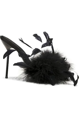 PARIS TEXAS PANTOLETTE LIDIA FEATHER 105 in . Size 37, 38.