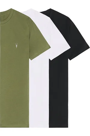 AllSaints Brace Crew Neck Tee 3 Pack in Black,White,Green. Size M, S, XL/1X.