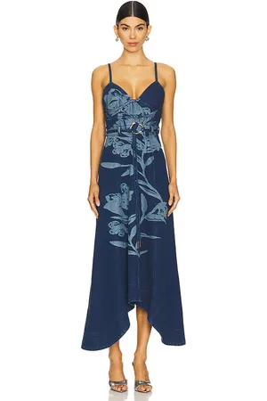 AMUR MIDIKLEID AUS DENIM DANA in . Size 00, 12, 2, 4, 6, 8.