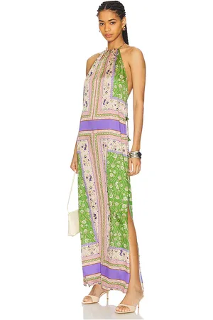MISA MAXIKLEID SAMANTHA in Green,Purple. Size M, S.