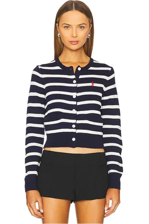 Ralph Lauren Striped Cotton Crewneck Cardigan in . Size M.