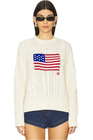 Ralph Lauren Aran-knit Flag Cotton Sweater in . Size M, S, XL, XS.