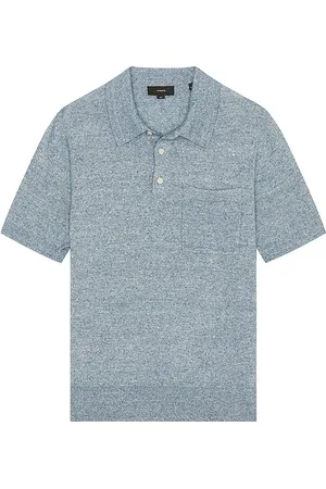 Vince Linen Cashmere Short Sleeve Pocket Polo in . Size M, S.