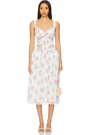 For Love & Lemons Doily Bouquet Midi Dress in . Size M, S, XL, XS.