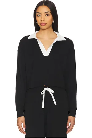Splits59 Joan Fleece Polo Long Sleeve Top in . Size S, XS.
