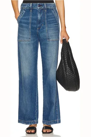 AMO DENIM SLOUCH-FIT EASY ARMY in . Size 24, 25, 26, 27, 28, 30.