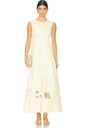 CLEA KLEID ANIKA in Cream,Lemon. Size XS.